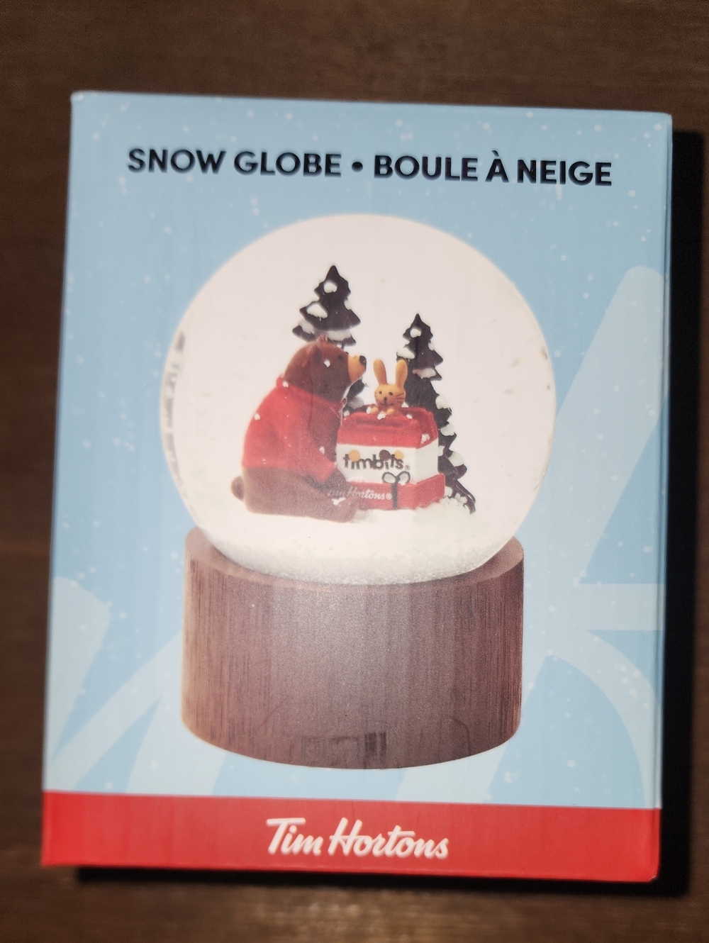 Tim Hortons Red Bear Snow Globe Holiday Decor